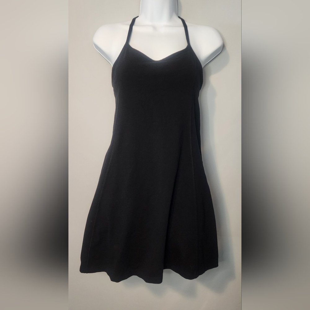 VICTORIA'S SECRET PINK WOMEN'S BLACK MINI TANK DRESS SHORTS POCKETS SMALL